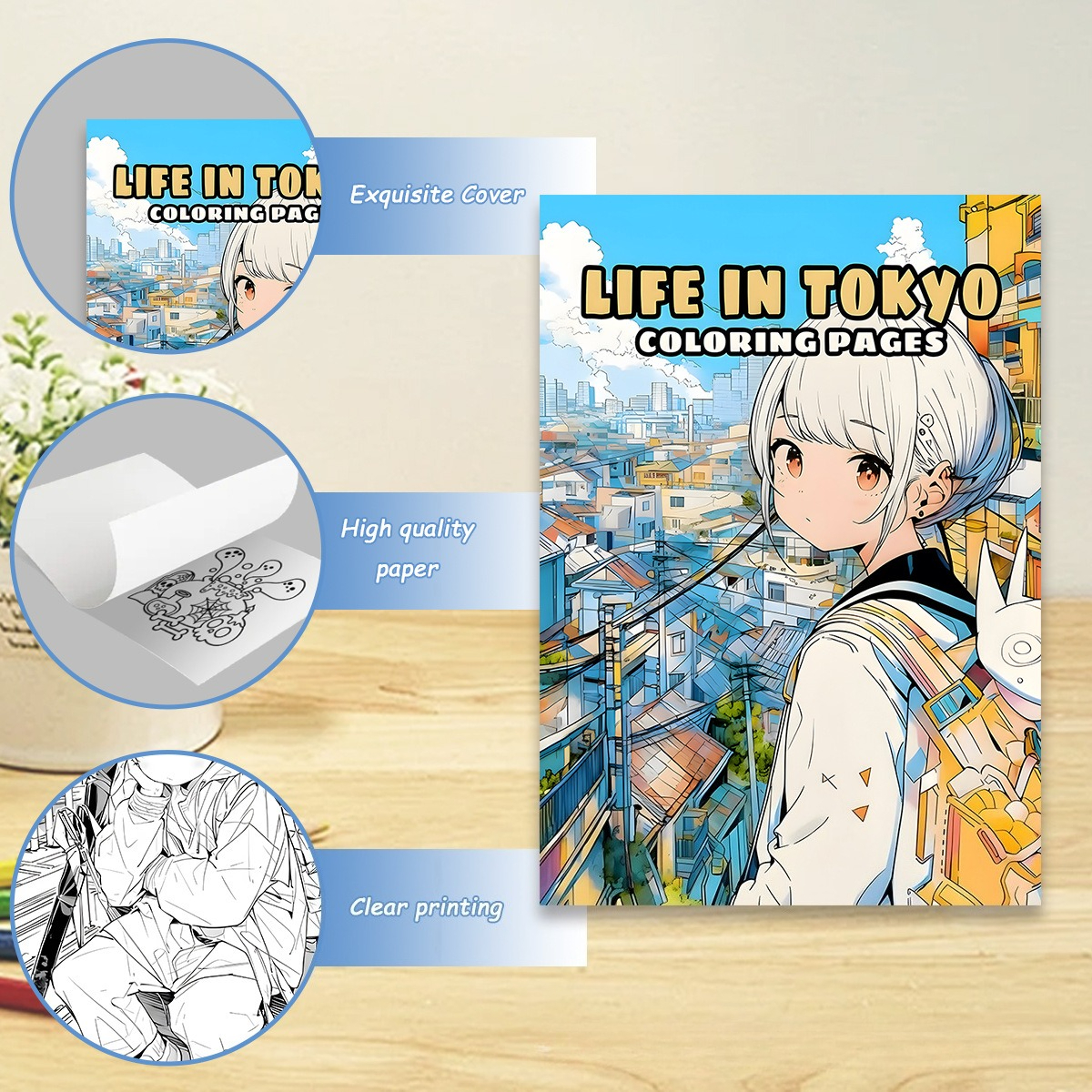Life in Tokyo Coloring Book 24 - Japanese Tokyo Lifestyle reseña y precio