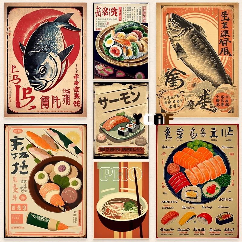 Vintage Japanese Food Poster C - Japanese Lifestyle Food reseña y precio
