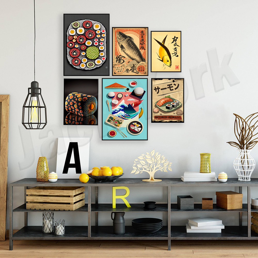Vintage style Japanese sushi p - Japanese Lifestyle Food reseña y precio