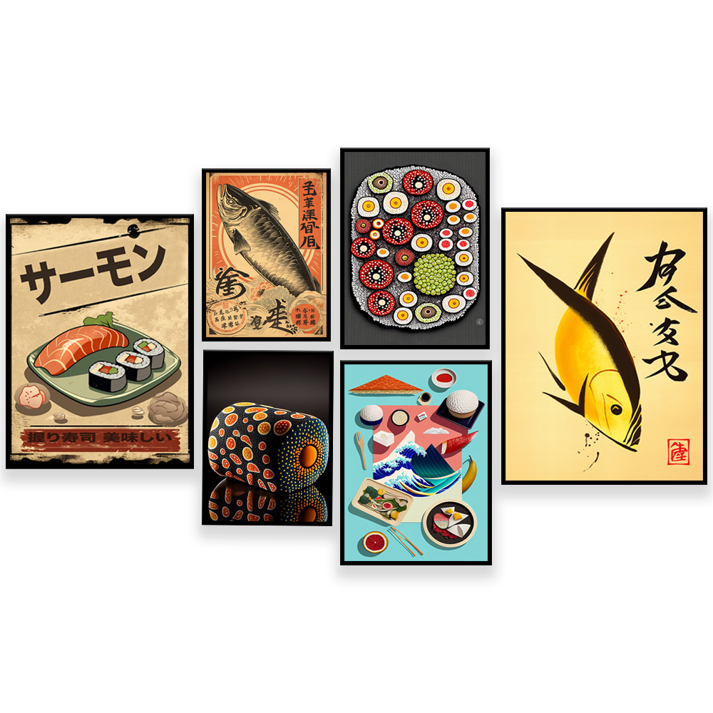 Vintage style Japanese sushi p - Japanese Lifestyle Food reseña y precio