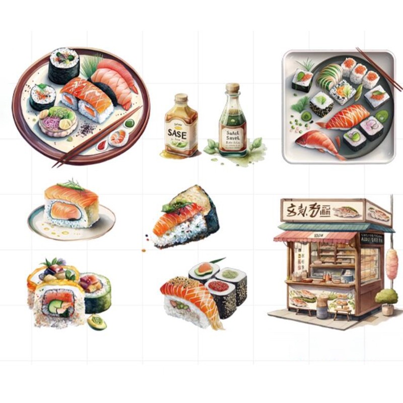 Japanese Food Sushi Sticker 3D - Japanese Lifestyle Food reseña y precio